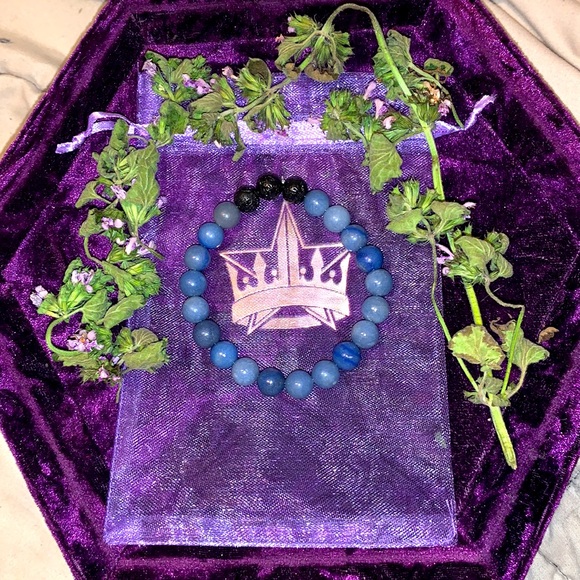 🪬2/$20🪬 8mm Genuine Nat Blue Aventurine Gemstone&Lava Rock - Picture 9 of 12